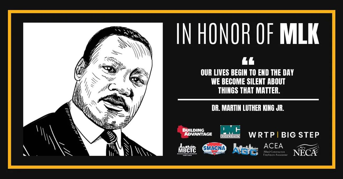 wrtpbigstep's tweet photo. We all proudly support the construction industry’s commitment to diversity and inclusion. We are dedicated to increasing this opportunity so more families of color have a chance at the American Dream.

#WRTP #BIGSTEP #Wisconsin #MartinLutherKing #MartinLutherKingJr #MLK #MLKJ https://t.co/hIgUlA2mxI
