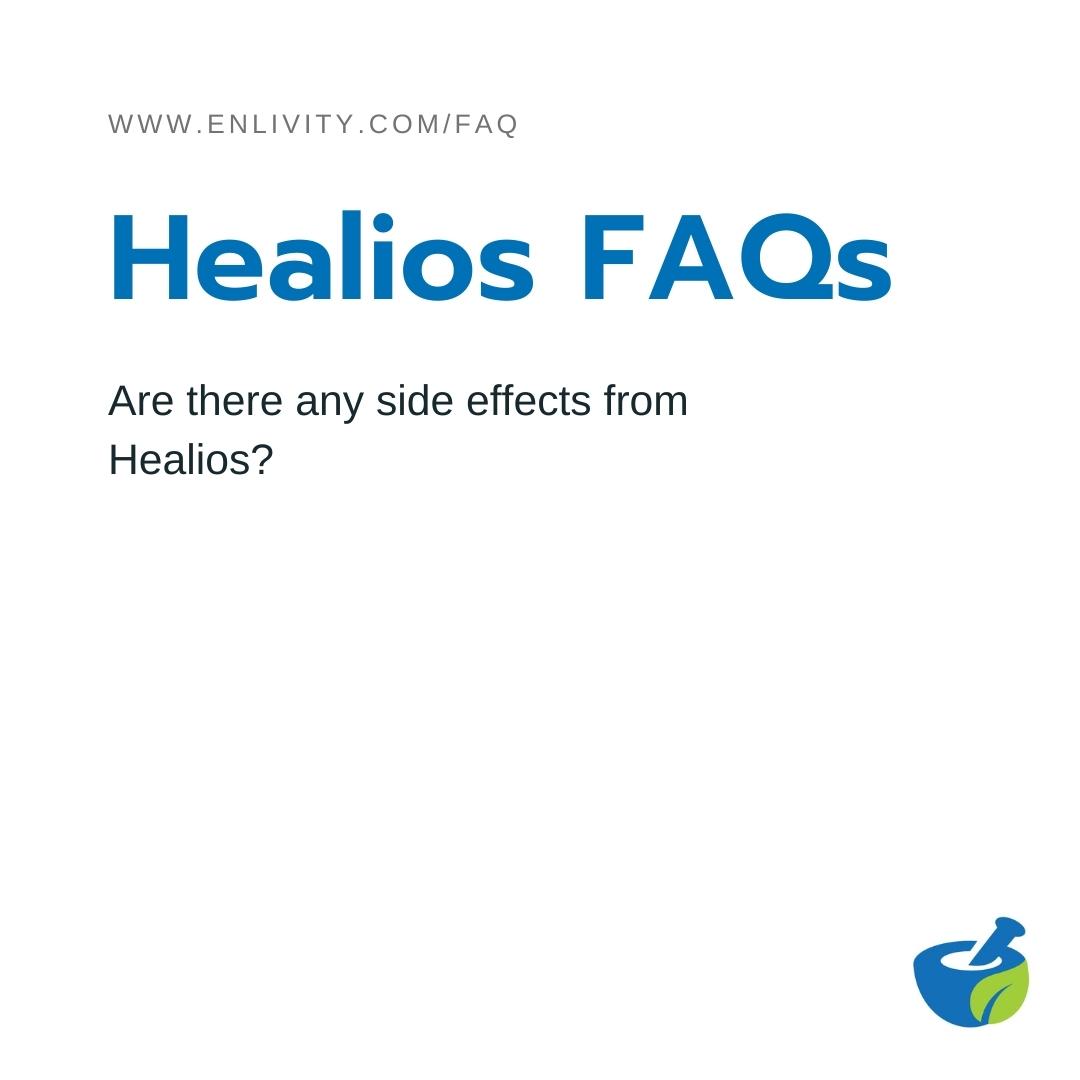 No, #Healios has not been found to produce any side effects. However, some individuals may be sensitive to glutamine, so check with your doctor before using Healios. #Enlivity #cancermouthsores #morethanasore #oralmucositis #cancercaregiver