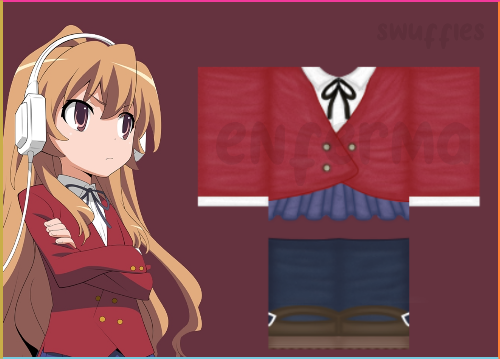 swuffies's tweet photo. ive been watching toradora again and i had the motivation to design after so long so here it is!! taiga aisaka cosplay! :) 
you can buy it here: https://t.co/JHRDwS4Ynn
https://t.co/OqElUrVHej
#roblox #Robloxdesign #RobloxDesigner #robloxclothes #robloxclothingdesigner #robloxart https://t.co/ueYTwXAyCJ