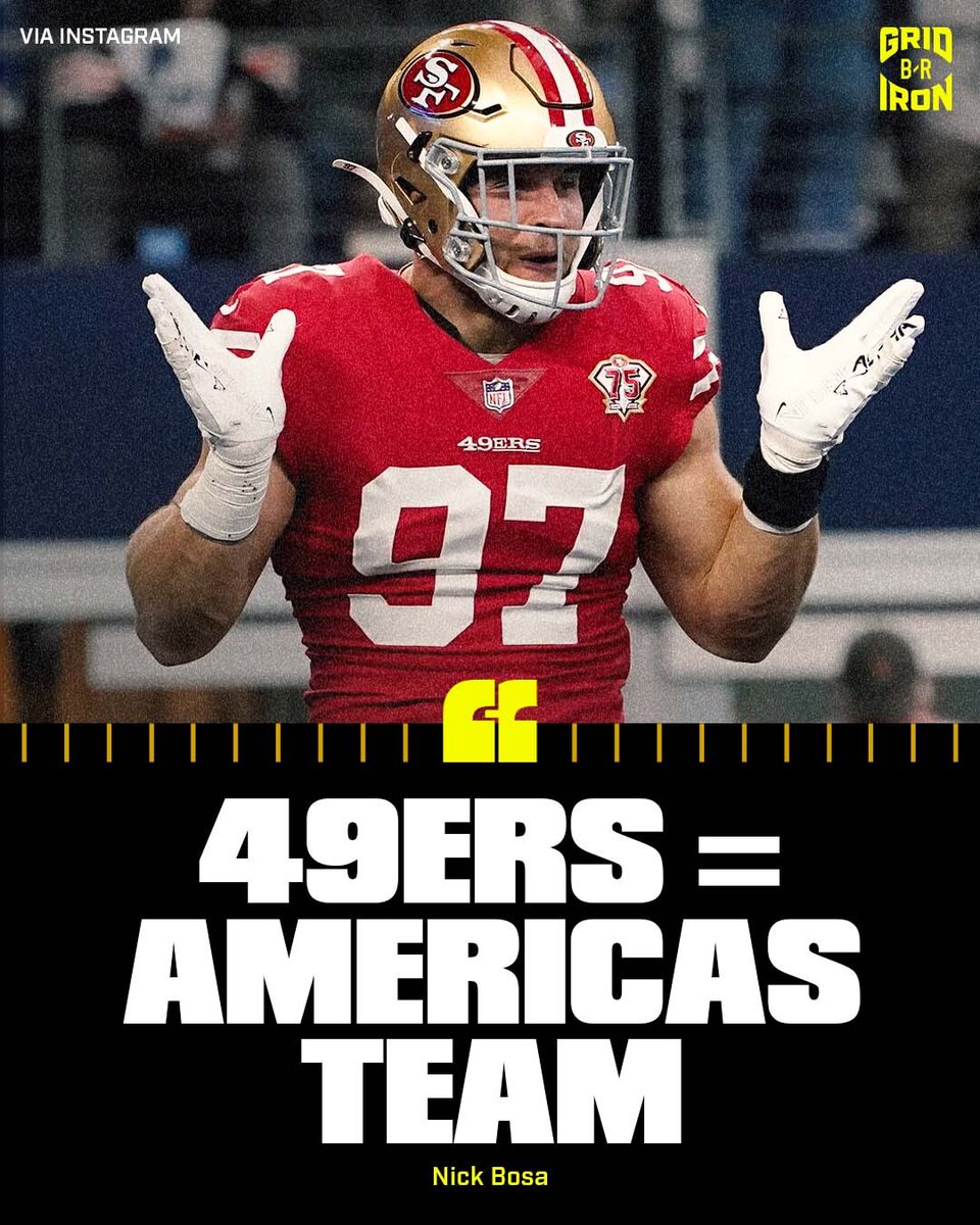 brgridiron's tweet photo. Nick Bosa with a message for Cowboys fans 💀 https://t.co/HjpPJYFSIQ