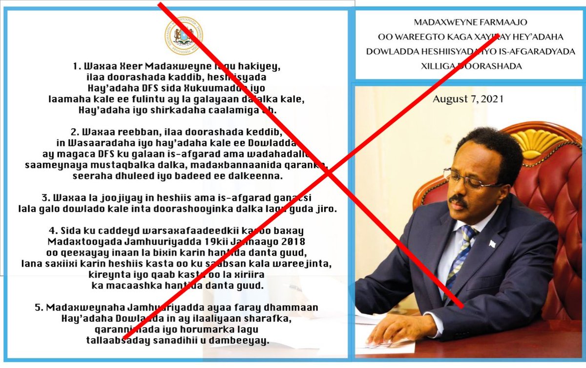 MMFARABADNE1's tweet photo. Waa #Bacaac #Bacaasdaas oo yuu madaxwayne u yahay horta asgaaba @TheVillaSomalia Sharci darro iskaga dhex-fadhiyo 1-sano iyo dhowr bilood 

Wuxuu hakin karo iyo wuxuu fasixi karo midna maleh https://t.co/Kr8dQ7kKiO