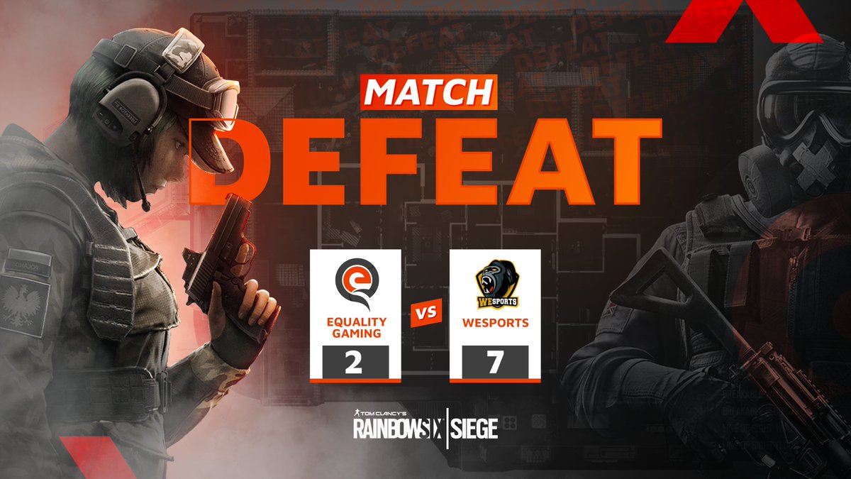 E_QualityGaming's tweet image. 🔫eQ vs. WeS

Erstes Match für unser Main Team. Leider nicht so ausgegangen wie erhofft. Mit einem 2:7 gewinnen die Jungs von @WeSports_de eindeutig.😪GGWP💪

▶️Lineup:
@seterack 
@Salazar_R6S 
@mavin2610 
@RedCrxw 
@Bull1ed 

#QualityGaming #lose #GGWP