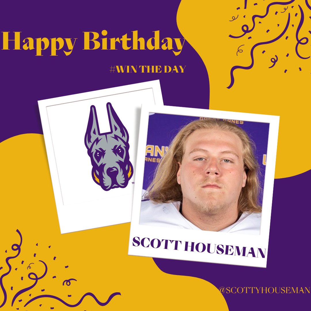 UAlbanyFootball's tweet image. Wishing a happy Great Dane birthday to offensive lineman Scott Houseman!

🎉🟣🟡🎉 #BeGreat #WinTheDay