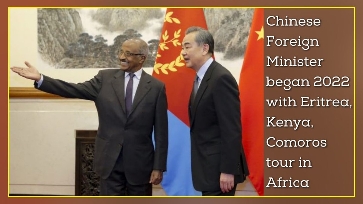 samirsinh189's tweet photo. Chinese Foreign Minister began 2022 with #Eritrea, Kenya, Comoros tour in Africa. Control over this region will help China project maritime influence over #Mediterranean &amp; consequently, Europe. Its also a counter to India's outreach in #IndianOceanRegion: https://t.co/pVdNH7vIUO https://t.co/6R1YKqeWrU