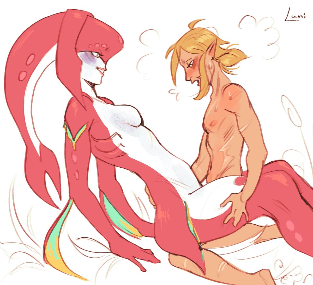 i’ve been thinking about big mipha for a while #miphlink #nsfw #botw.