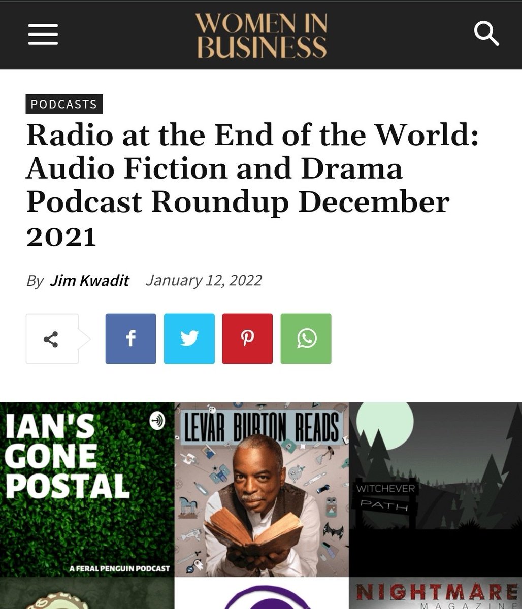 Massive thanks to <a href="/Discover_Pods/">Discover Pods | Start a Podcast Today</a> and the Women In Business mag for the shoutout, means so much to our all of our cast and crew! Go give them a read if you want top pod recs.

More of the Ian's Gone Postal podcast shortly, with a new ep due this weekend