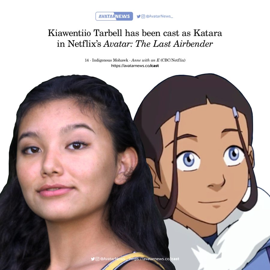 FlLHOSDALUA's tweet photo. Como já está rolando Nesse ano de 2022 teremos o live action de Avatar a lenda de aang, e o elenco conta com duas atrizes indígenas, kiawentio que irá interpretar a katara é uma atriz nativa americana e casey camp-horinek, que irão interpletar duas personagens indígenas inuits https://t.co/ga3FOk3lHa