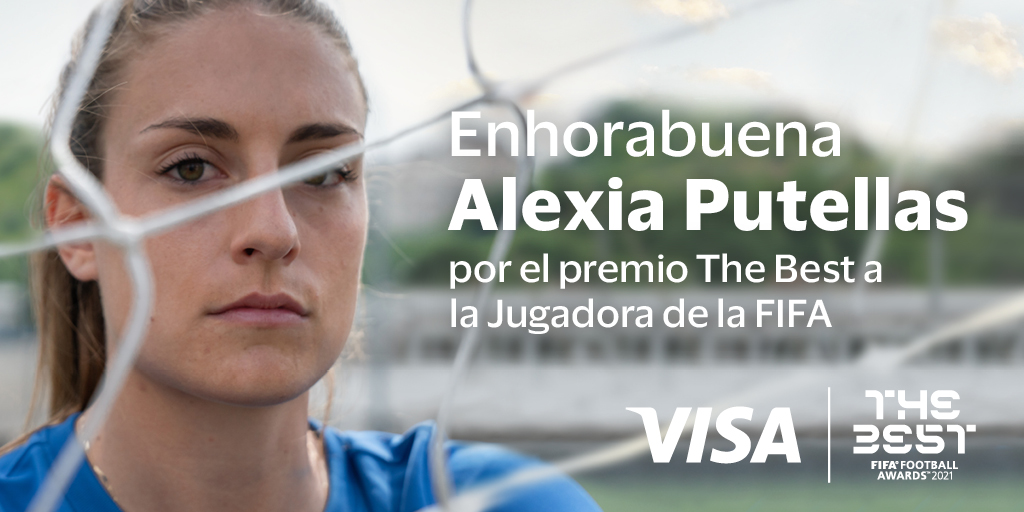 ¡Enhorabuena! <a href="/alexiaputellas/">Alexia Putellas</a> sigue consiguiendo logros que hacen más fuerte al fútbol femenino, esta vez con #THEBEST – FIFA FOOTBALL AWARDS 2021. Orgullosos de tenerte en el #TeamVisa