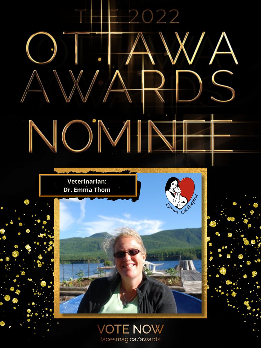 TheCatHospitals's tweet photo. #BytownCatHospital #Veterinarian Dr. Emma Thom is nominated for a FACES #Ottawa Award! We are so proud of her! Vote once a day per category, per email address until January 31. Let's help her win! 
VOTE FOR DR. THOM> https://t.co/HSbSlfAjHD
#FacesAwards #facesmagazine #veterinary https://t.co/FRAmUVyZKs