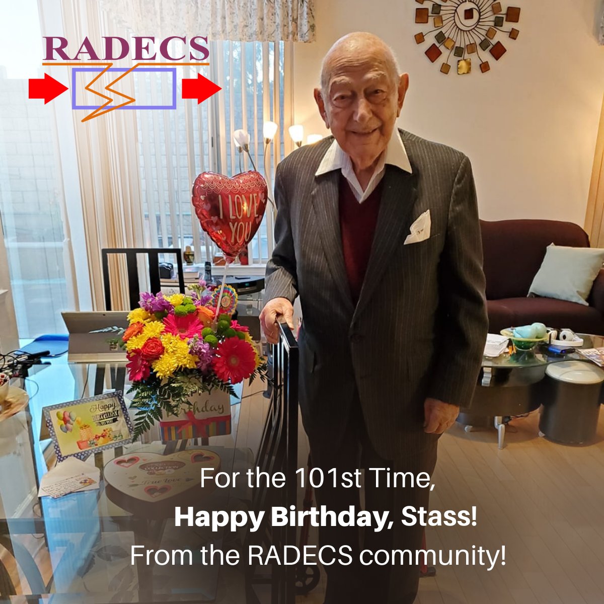 radecs2022's tweet photo. Epaminondas G. Stassinopoulos, known to his many friends as Stass, turns 101 today, 17 January! He’s one of the great fathers of the #RADECS conference and obviously knows a thing or two about long missions... Join our community in wishing him a very happy birthday!!! 
#space https://t.co/15tuHBUo3L