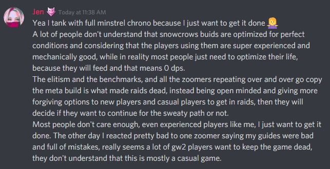 guildjenn's tweet photo. #GuildWars2 I thought I could share my rant here too, since I'm doing Raid guides lately, If you don't like me it's okay 😉 https://t.co/xdb8VO1Ar0