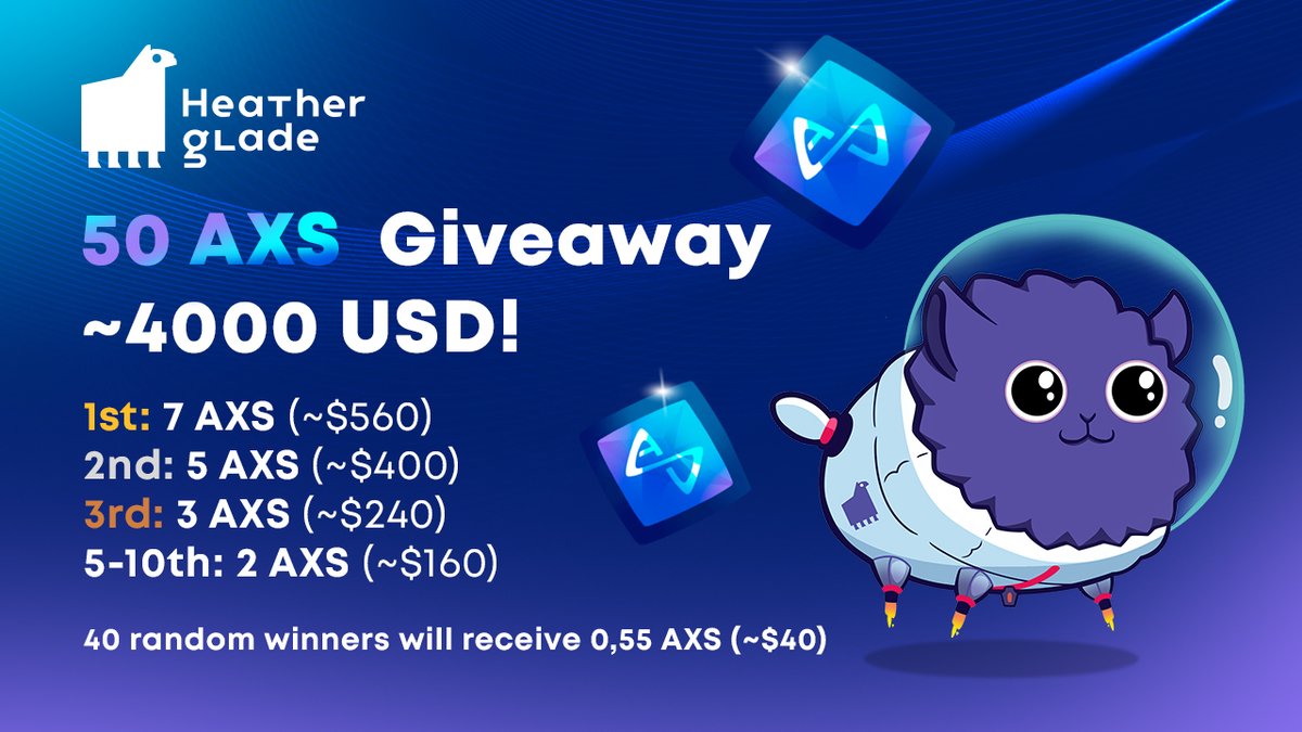 EGO_DAO's tweet photo. Huge milestone for Heatherglade Family! Join our celebration! 🥳

Enter the giveaway to win $AXS from ~$4000 prize pool!

https://t.co/74ZqS63ig8

Good Luck! 🍀

#giveaway #AxieInfinity #AxieScholarship #axieinfinityscholarship #axie https://t.co/7ENjZ2pCOf