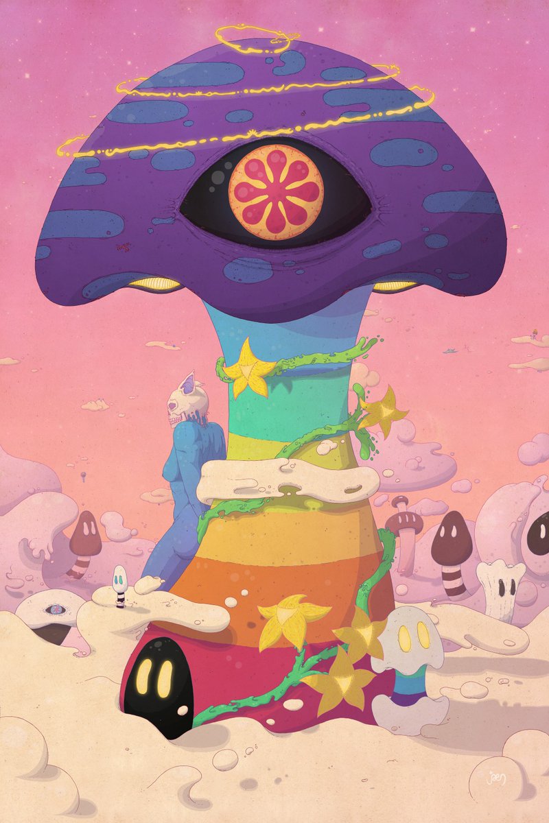 My @withFND genesis. 
Life, feeding death, feeding life.
Memento mori sed memento vivere.
🍄☁🌈🧞‍♀️💀
4320x6480 at 300 dpi.
Link 👇