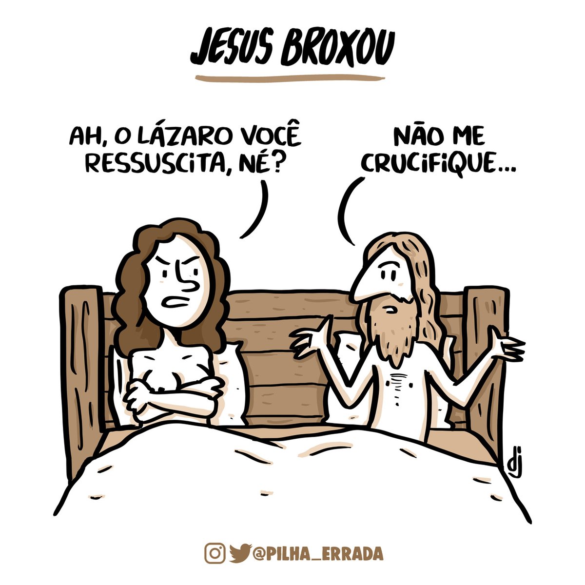Pra começar a semana com a vibe lá no alto.
#cartum #cartoon #cartoonart #comic #comicart #humor #pilhaerrada #jesuschorou #racionaismcs