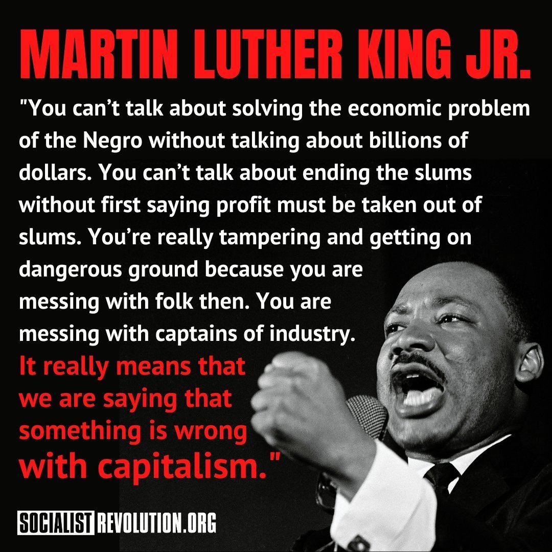 IMTBoston's tweet photo. On #MLKDay, we remember the true legacy of Martin Luther King Jr. During his lifetime, he refused to toe the line of the powers that be and was made to pay for it. King’s life vividly exemplifies a courageous stance against racism and capitalism.

https://t.co/IsM7xETEpr https://t.co/X7OBQ7AHv6