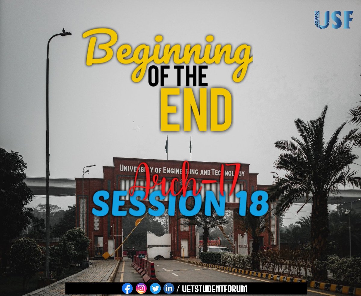 usfofficials's tweet photo. USF wishes best of luck to our final Year Sessions 18 and Arch 17. Team USF wishes that this life becomes all that you all want it to. Your dreams stay big, your worries stay small, and that you never need to carry more than you can hold.
#session18 #Arch_17 #beginning_of_the_end https://t.co/CtMARISu3p