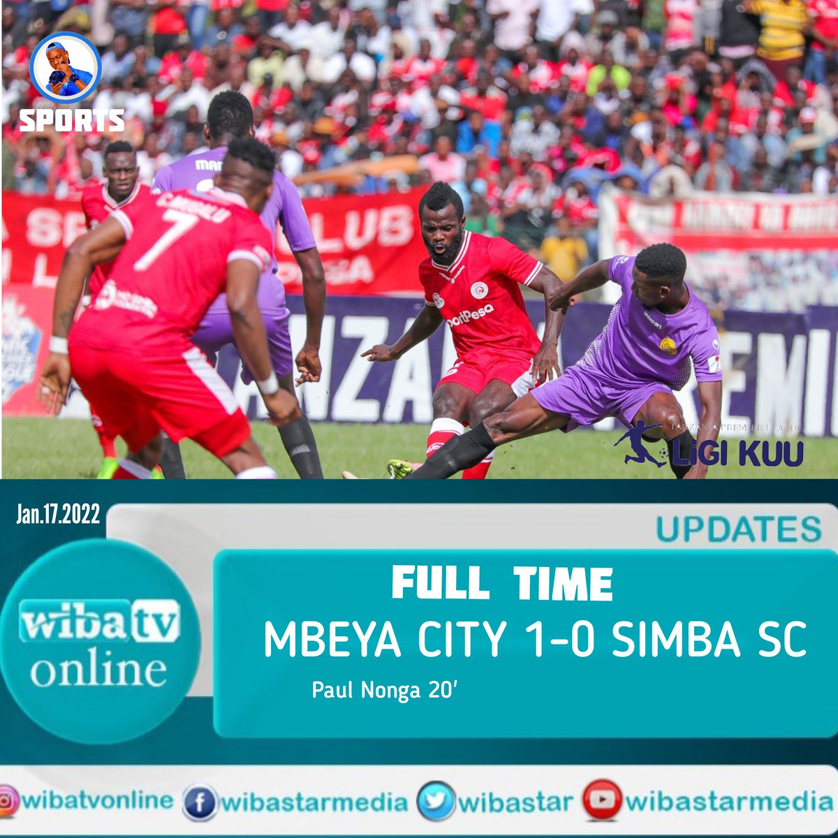 FT: MBEYA CITY 1-0 SIMBA SC

⚽️ Paul Nonga 20'

#NBCPreamierLeague 
#wibatvonline