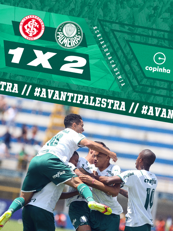Palmeiras's tweet photo. ALÔ, QUARTAS DE FINAL! 📞🐷

Com gols de Jhonatan e um gol contra, as #CriasDaAcademia venceram o Internacional e carimbaram a vaga na próxima fase da @Copinha! 👊

#AvantiPalestra #INTxPAL https://t.co/lMHRnckvHU