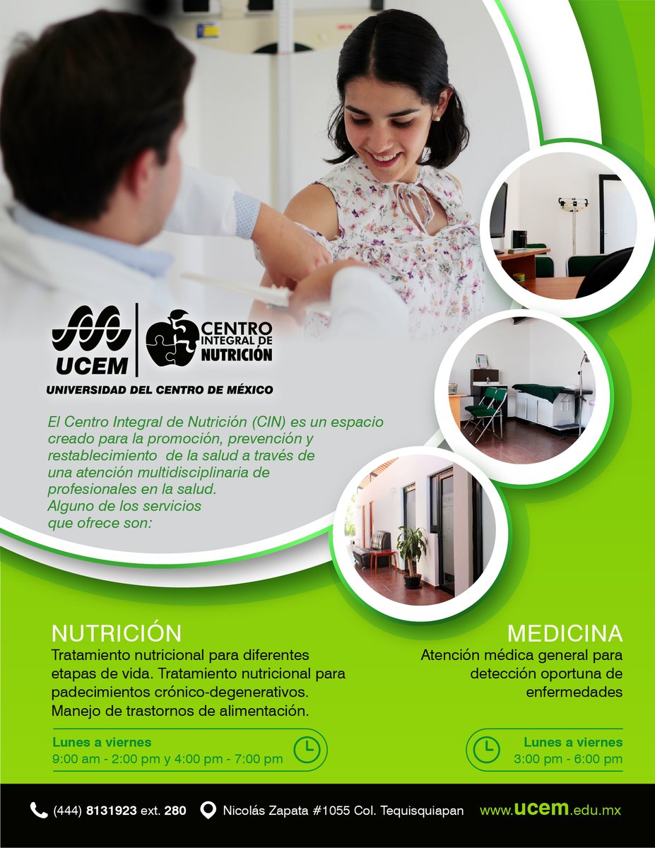 ucemcomunica's tweet photo. Mejora tus hábitos y tu calidad de vida. Los servicios del Centro Integral de Nutrición de la #UCEM están a tu alcance. #SLP #Universidad #salud https://t.co/WLVQV1A5XG