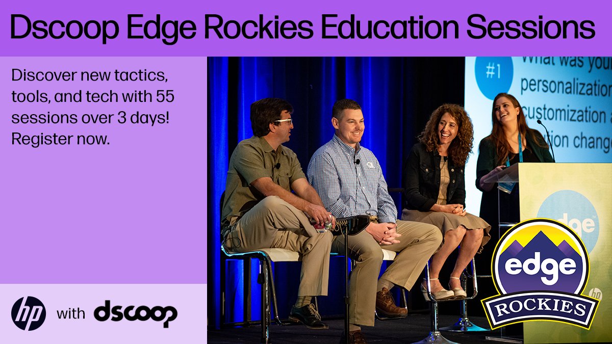 hpindigo's tweet image. Register for the @myDscoop Edge Rockies! 🏔

Get inspired by hands-on sessions for #PrintOperations, new #PrintIndustry and tech trends, and growth areas like #sustainability and #automation!

Discover more: bit.ly/3fk1pi5