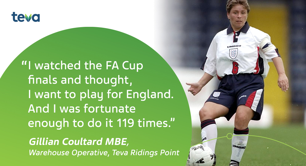 Teva_UK's tweet photo. Our One Teva culture ensures collaboration and promotes innovation. Meet Gillian Coultard who works at Teva Ridings Point in the UK, former captain of @Lionesses, recently awarded an MBE by Queen Elizabeth. https://t.co/gq21Bmw9wi
#MBE #newyearshonours #Lionesses #OneTeva https://t.co/8Do8r3BAMT