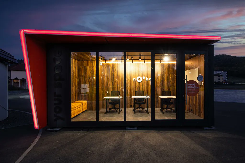 nookaspace's tweet photo. As a company, you can provide your employees with the coolest office to work from. 😎 Fully equipped, smart and available with leasing or buying options. 👨‍💻 Learn more here 👉 https://t.co/FHz59OnYoZ! https://t.co/Z3BkN415Zj