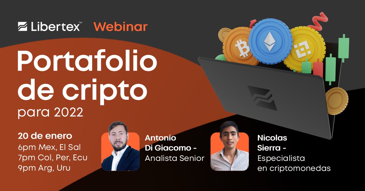 libertex_latam's tweet photo. La academia de Libertex te invita a participar del primer Webinar del año: Portafolio de criptos para 2022. 👨🏻‍💻🚀

¡Regístrate ahora! 👇👇👇
https://t.co/JP6cBzT6Xn

#trading #TradeForMore #trade  #inversion #cripto  #btc #bitcoin https://t.co/7GRF4yx0tX
