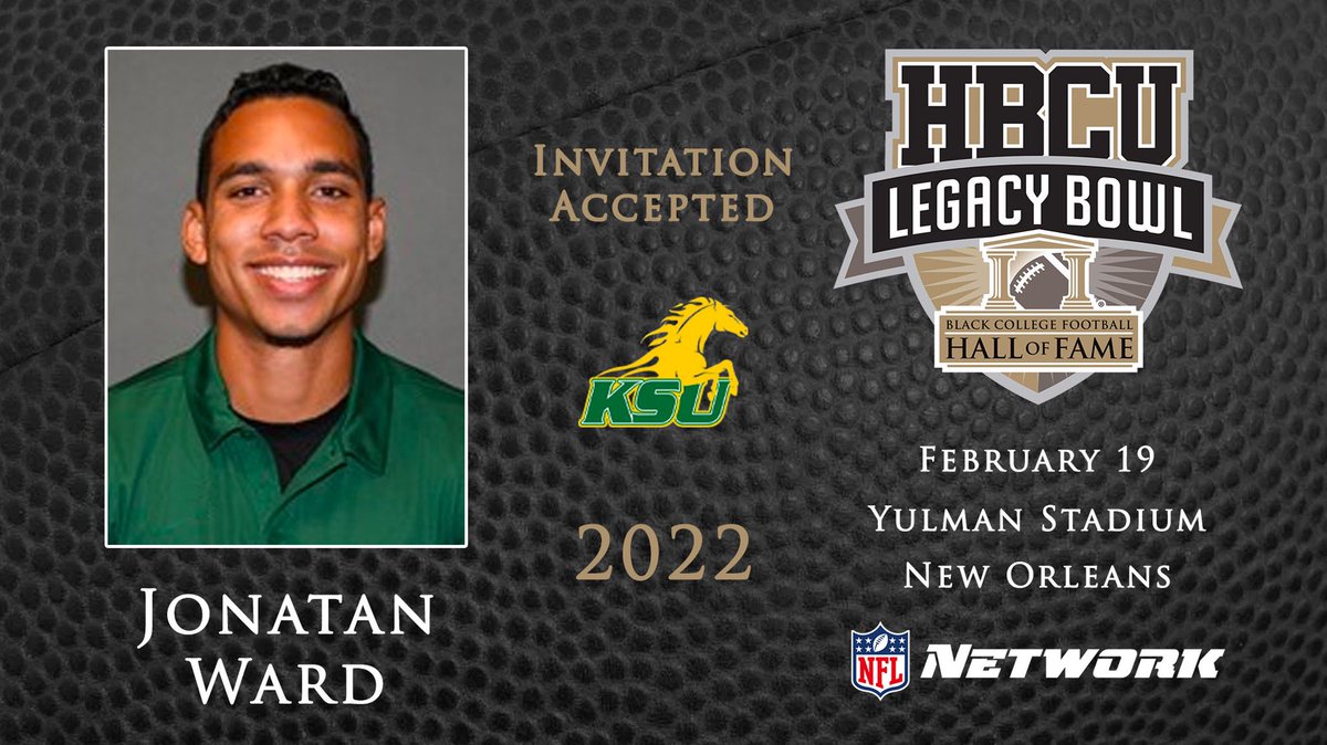 HBCULegacyBowl's tweet photo. We're proud to announce that @KYSUAthletics P JONATAN WARD (@jonatan855) has been selected for the @HBCULegacyBowl! ✊🏿

https://t.co/dsHhTftr0D

@nflnetwork @NFL @BCFHOF https://t.co/if7WNldyyf