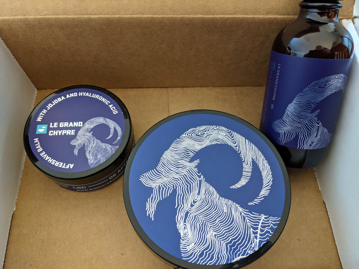 Barrister &amp; Mann shipment arrived early, so I get to pamper myself on my day off. (Handle: Merkur 34c, blade: Feather)