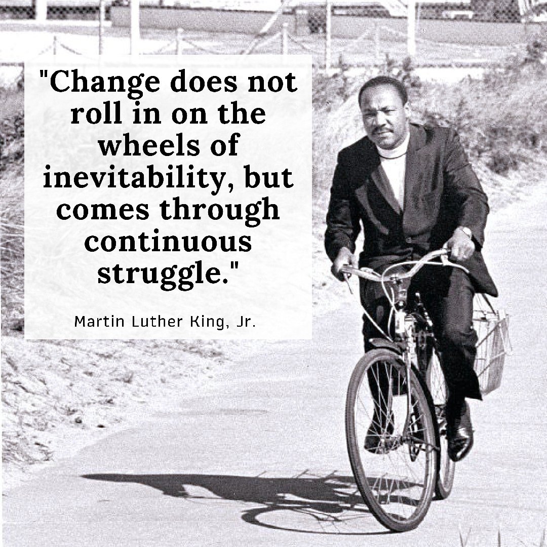 Let us be reminded on the 93rd birthday of Martin Luther King, Jr. that progress (change) requires work (struggle). Let's get to work! Happy MLK Day! #YearofIntention2022