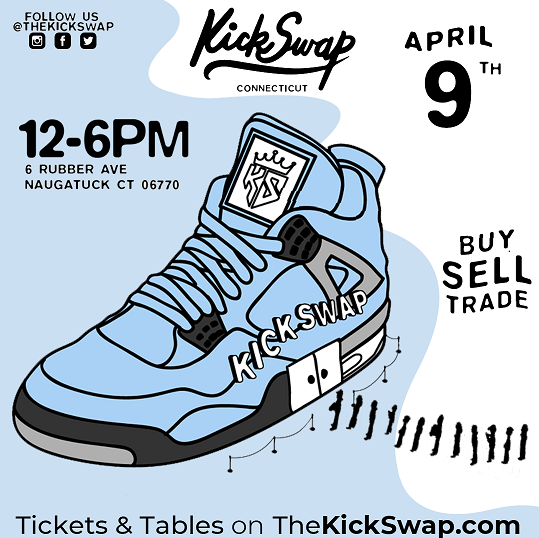 thekickswap's tweet photo. The Kick Swap is bringing together thousands across the East Coast in a massive sneaker convention

💪🏻Be apart of History by attending Connecticut’s first major sneaker event in over 6 years!

⭐️Almost 40 vendor tables sold in just TWO WEEKS https://t.co/8DIjbz5n7O
