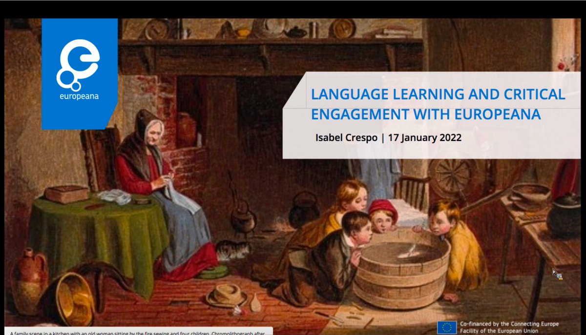 Attending a wonderful event organised by <a href="/eTwinningESL/">eTwinning ESL</a> and <a href="/doritagk/">dora</a> "Learning and Critical Engagement with <a href="/Europeanaeu/">Europeana</a>" with Isabel Crespo #europeanaeducation #etwinning