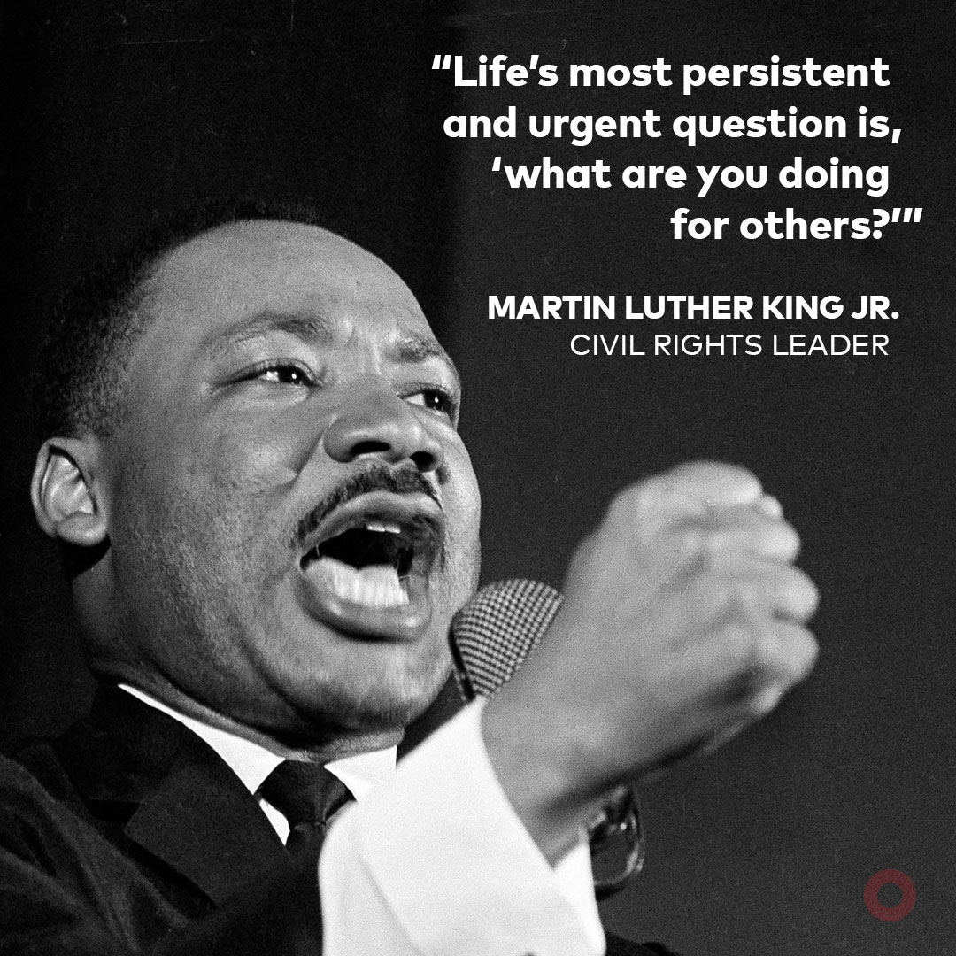 Today, we're honoring Martin Luther King Jr. — a fearless leader of the  civil rights movement who spoke out against injustice to fight for a more  equal world. Global Citizens like you —, image size:1080x1080