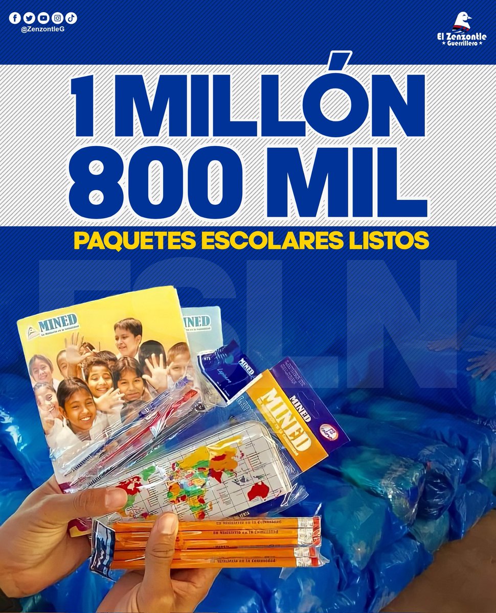 #SomosPuebloPresidente  | Son más de 1 millón 800 mil Paquetes Escolares los que se encuentran ya listos para ser entregados a niños y docentes de todas las modalidades !!! 📖✏️📓📒📔✊🏻🇳🇮🔴⚫

#Nicaragua 
#EnVictoriasEducativas
#2022EsperanzasVictoriosas