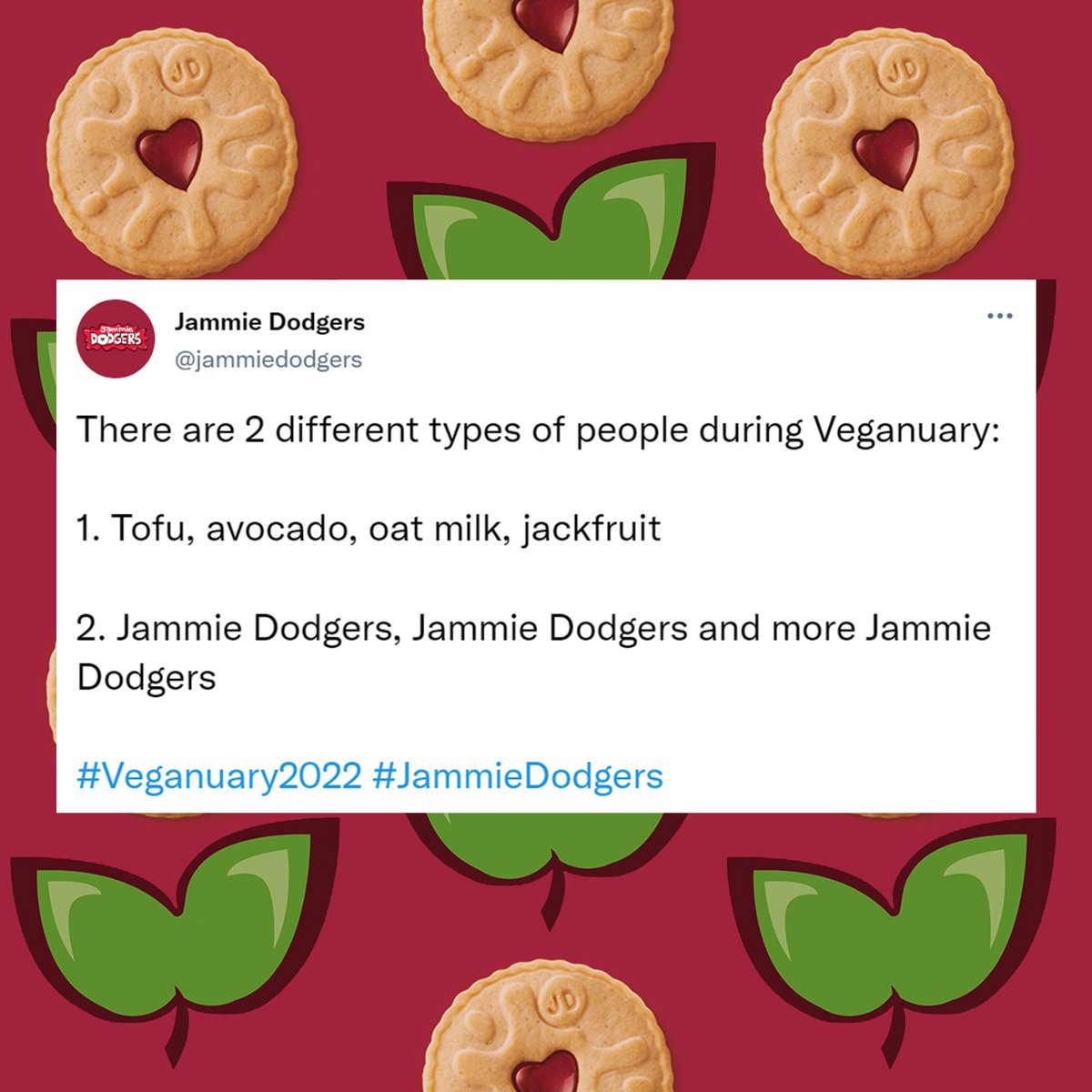 It’s us, we’re the 2nd kind. Who knew #Veganuary would be so easy? #JammieDodgers