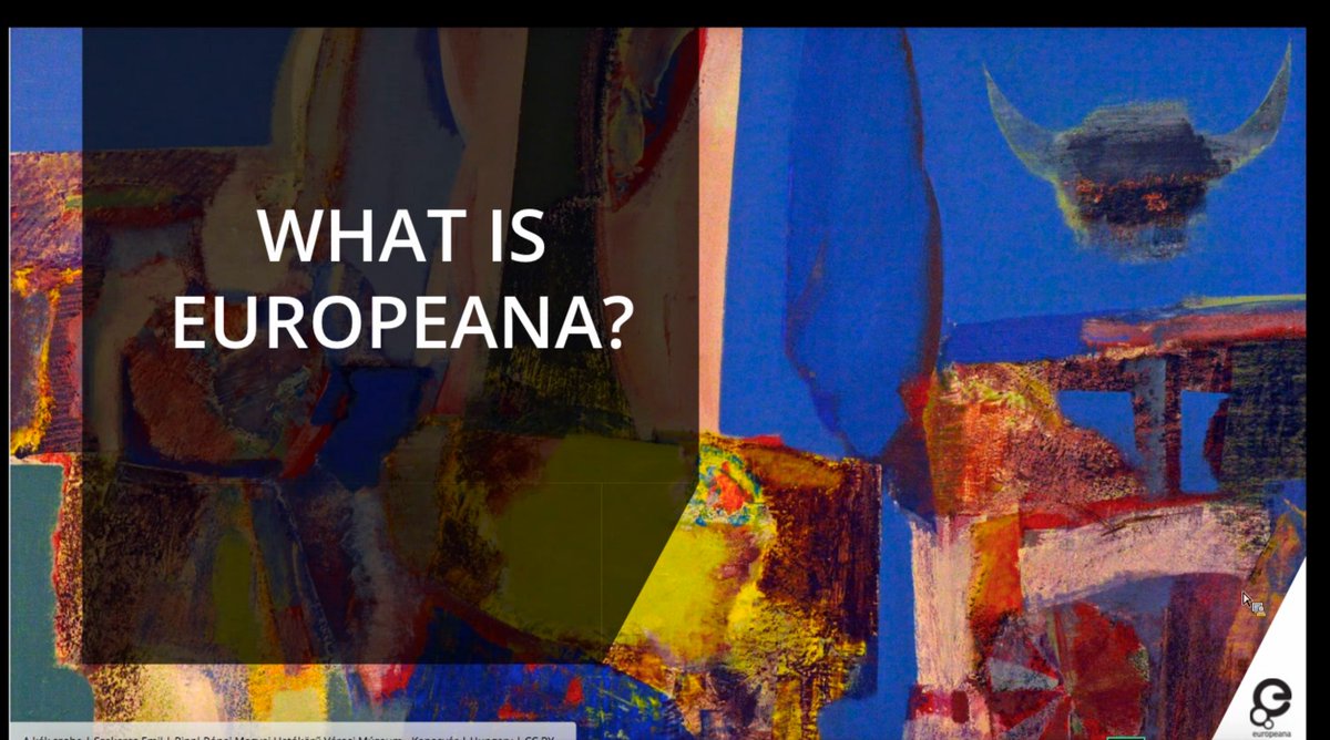 galandreas3012's tweet photo. "What is @Europeanaeu?" And who is more qualified to guide us through than Isabel Crespo, Business Development Coordinator, #europeanaEducation in a very useful event organised by @eTwinningESL and @doritagk #etwinning https://t.co/OlmjLjgVnc