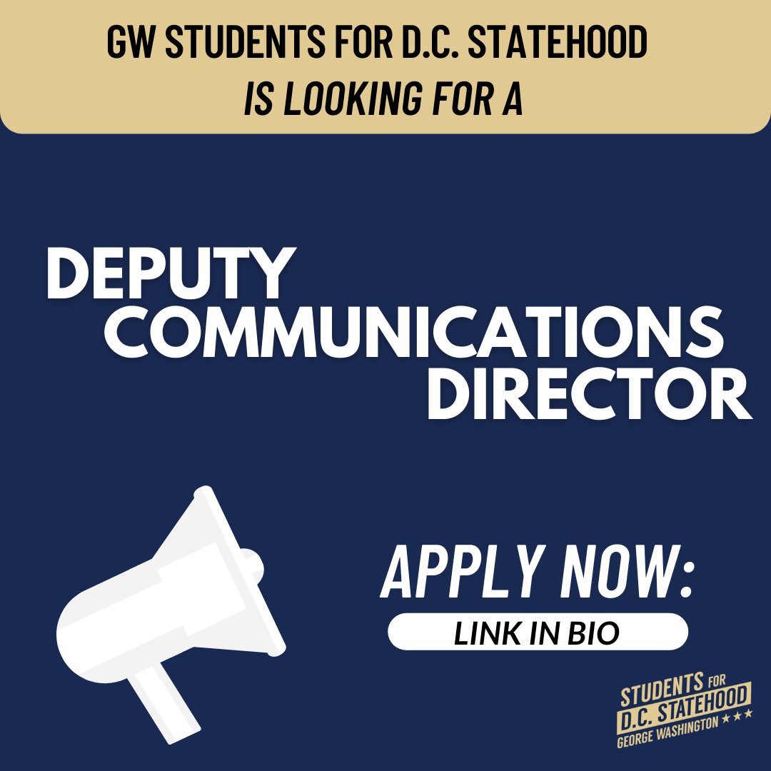 Are you good with social media and creating digital content? Apply now for our Deputy Communications Director position! forms.gle/ZsbzmHFbLtEp9a…