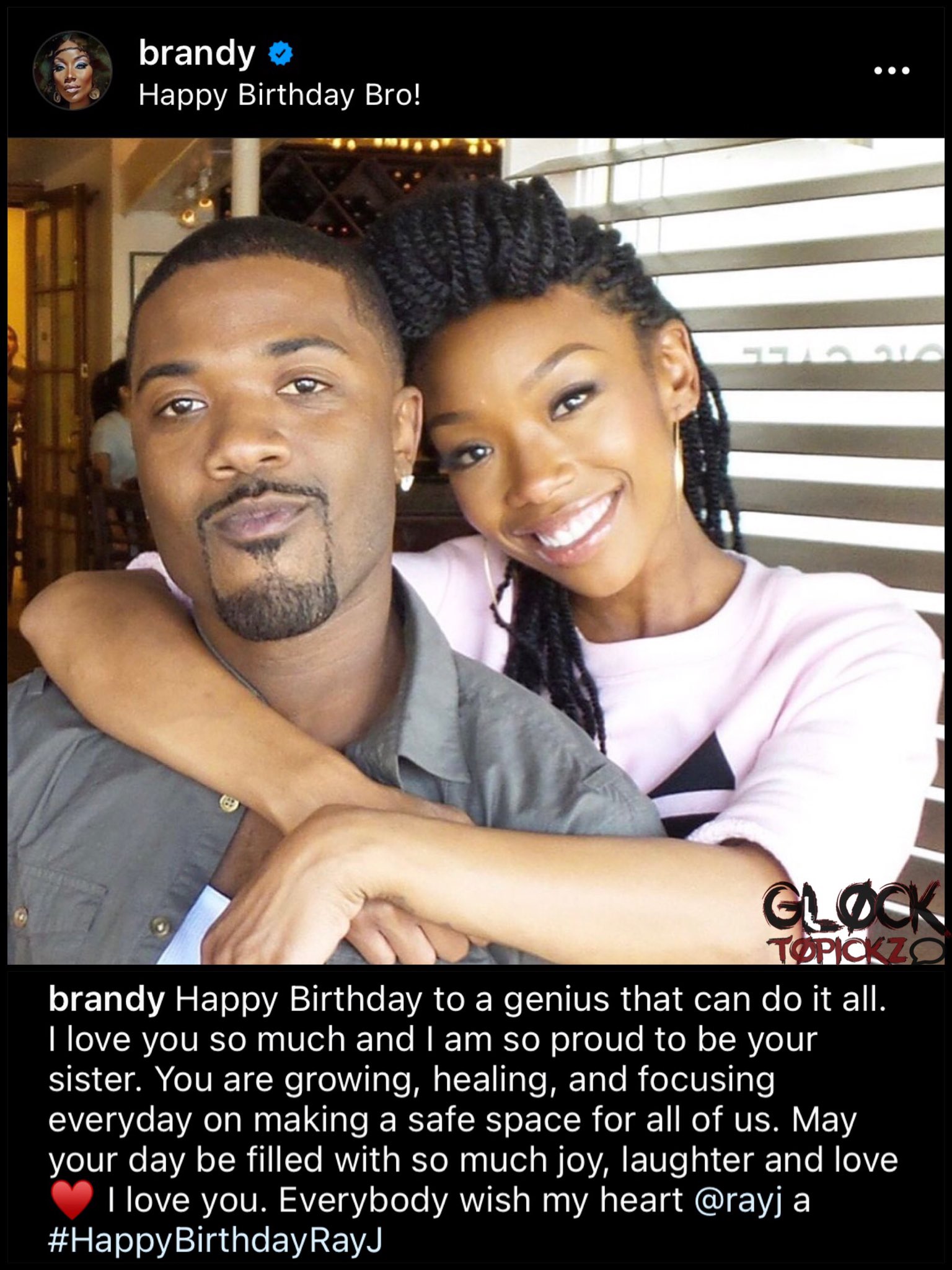 Brandy wishes her little brother Ray J a Happy 41st Birthday 