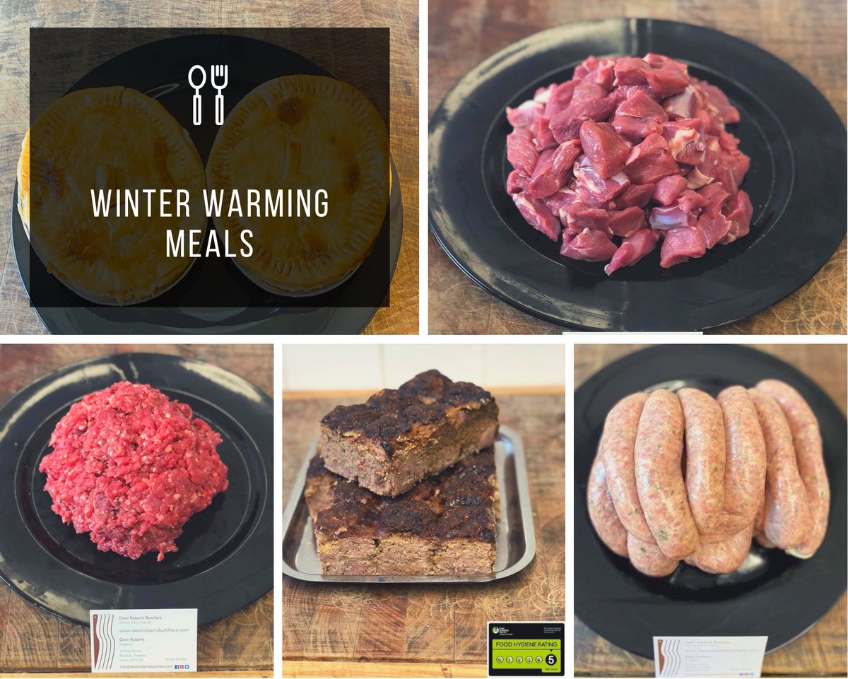 DewiButchers's tweet photo. 🥶 Winter Warming Meals with our locally sourced Welsh meat and our homemade sausages, faggots and pies 🥧 

🤔 Chilli Con Carne or Cawl? What are you cooking?
_____________________________
#butcherisbest #welshlamb #welshbeef #locallysourced #homemade #winterwarmers https://t.co/3s2cQUG43J