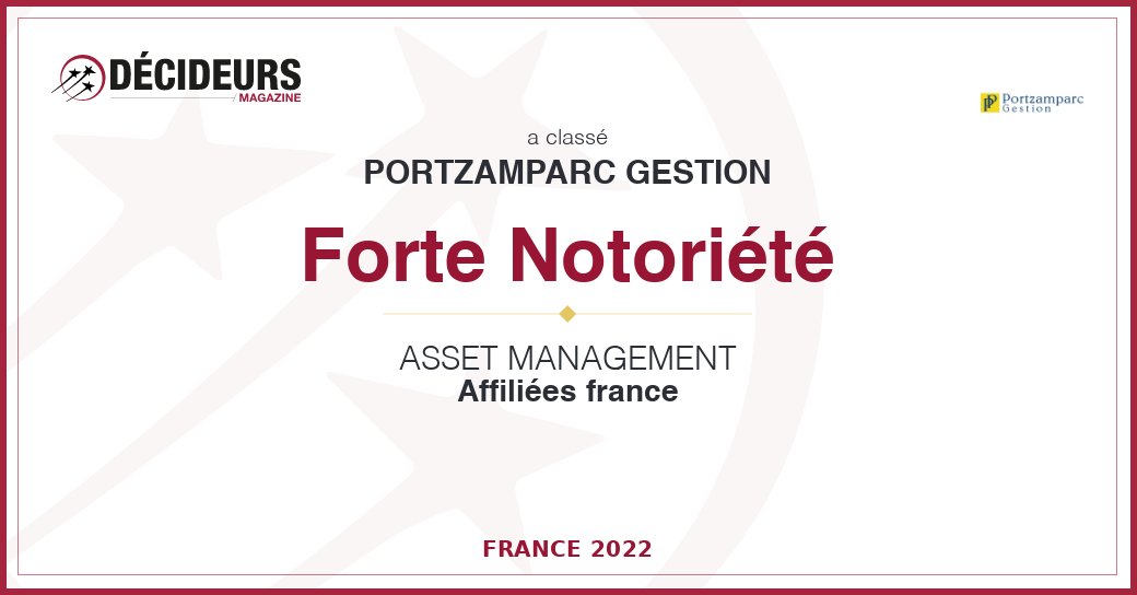[ACTU] <a href="/MagDecideurs/">Décideurs Magazine</a> vient de dévoiler son guide Gestion d'Actifs 2021-2022.

Dans la catégorie des affiliés France, Portzamparc Gestion progresse d’une marche pour se hisser parmi les acteurs à « Forte notoriété » !

<a href="/B_Lamielle/">Bertrand Lamielle</a> <a href="/karimjellaba/">Jellaba</a> <a href="/carine_beucher/">Carine Beucher</a> 
#assetmanagement