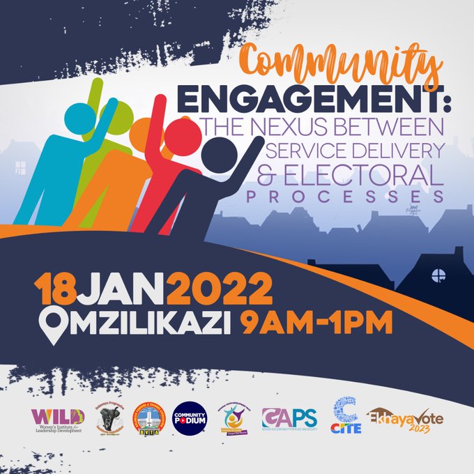 EkhayaVote2023's tweet photo. Upcoming Event | Community Engagement : The Nexus between service delivery and electoral processes #EkhayaVote2023 #RegisterToVoteZW

See flier for more info👇 https://t.co/9gmVNOLV1e