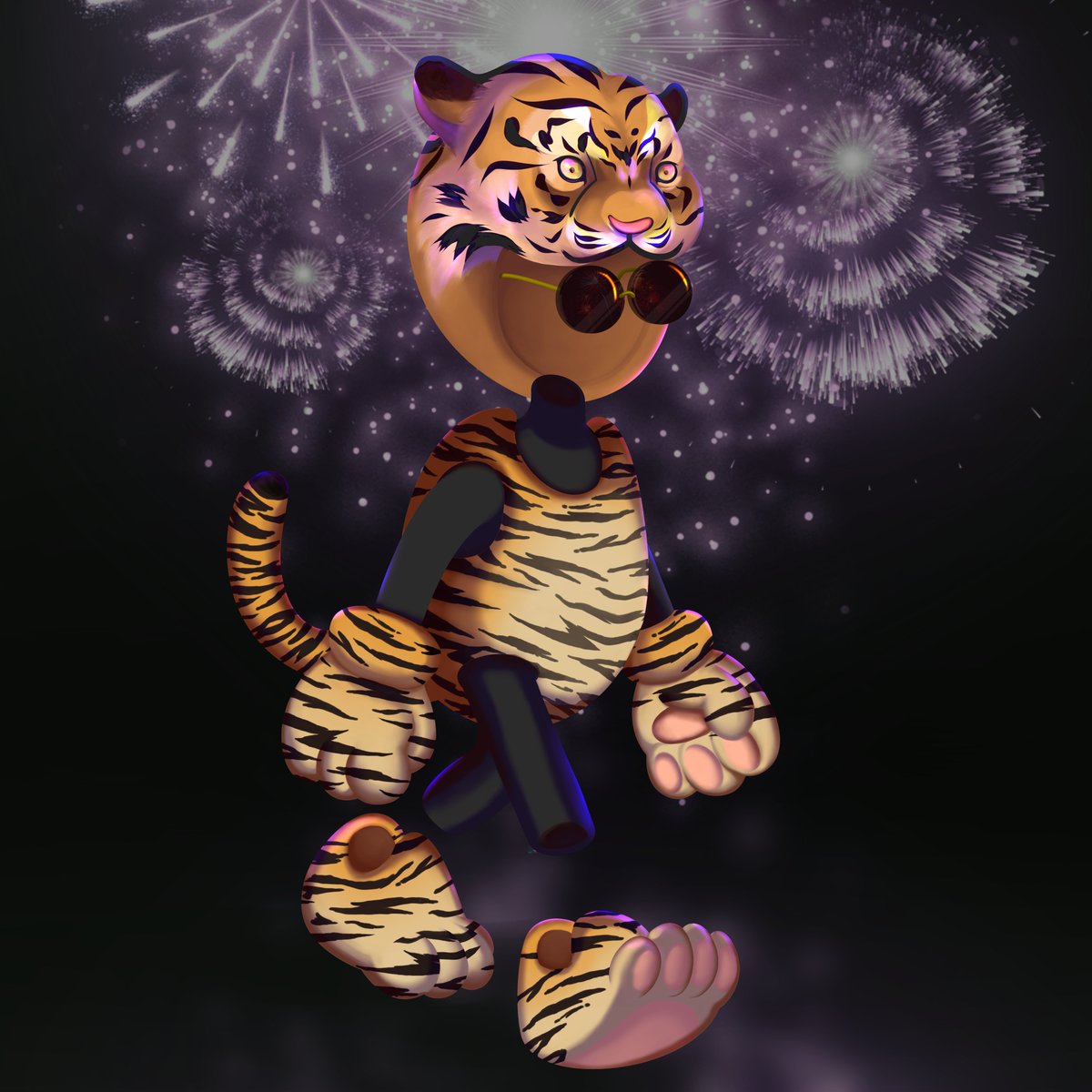 dyr3Creates's tweet photo. Let's welcome the tiger for good fortune! A fan art for @InvsbleFriends. #BingBong #InvisibleLand2033 @RNDMCHARACTERS  @coinbilly @MotionMarkus @nguyenhut_art @nelsg_ https://t.co/t7jmwwxbuF