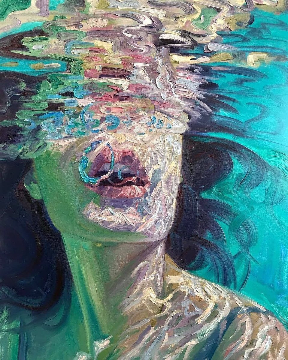 viewsfrance's tweet photo. La série de peintures "Underwater" de l’artiste californienne Isabel Emrich 🎨 https://t.co/7YDBB9jVV7
