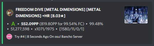Viveliam_osu's tweet photo. Day 1326 of waiting for combo scoring to be abolished https://t.co/hLbMswKQQ9