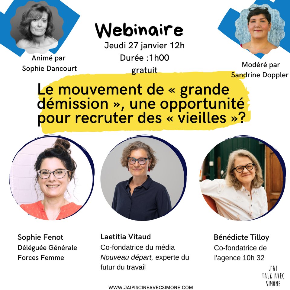 📢Webinaire @PiscineSimone 
📅27 janvier 12h00 - gratuit durée 1h00
On les recrute quand les "veilles" ?
s'inscrire 🖋️bit.ly/3fyZ1E8