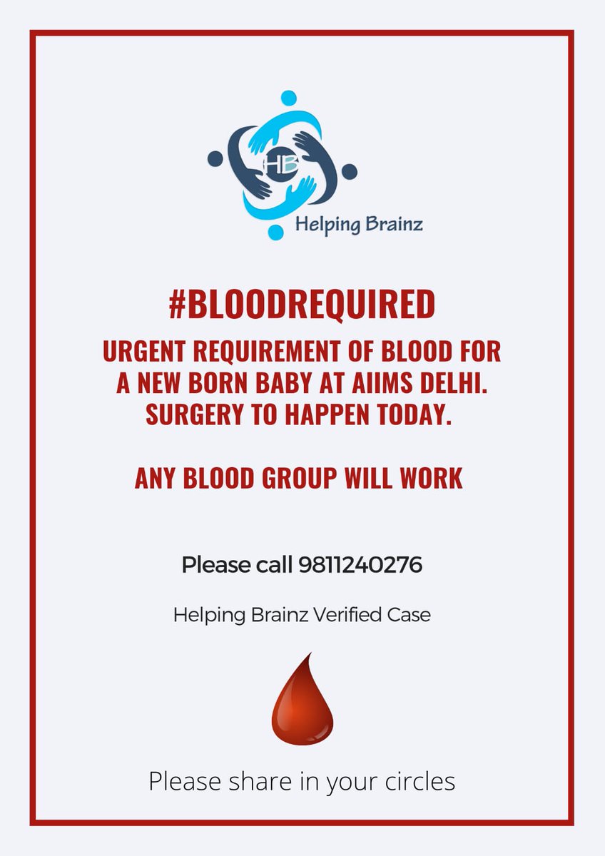 WiselyZero's tweet photo. Please support the baby! #Delhi #BloodMatters #help 
@BloodDonorsIn 
@BrainzHelping https://t.co/JWiEq7k4HC