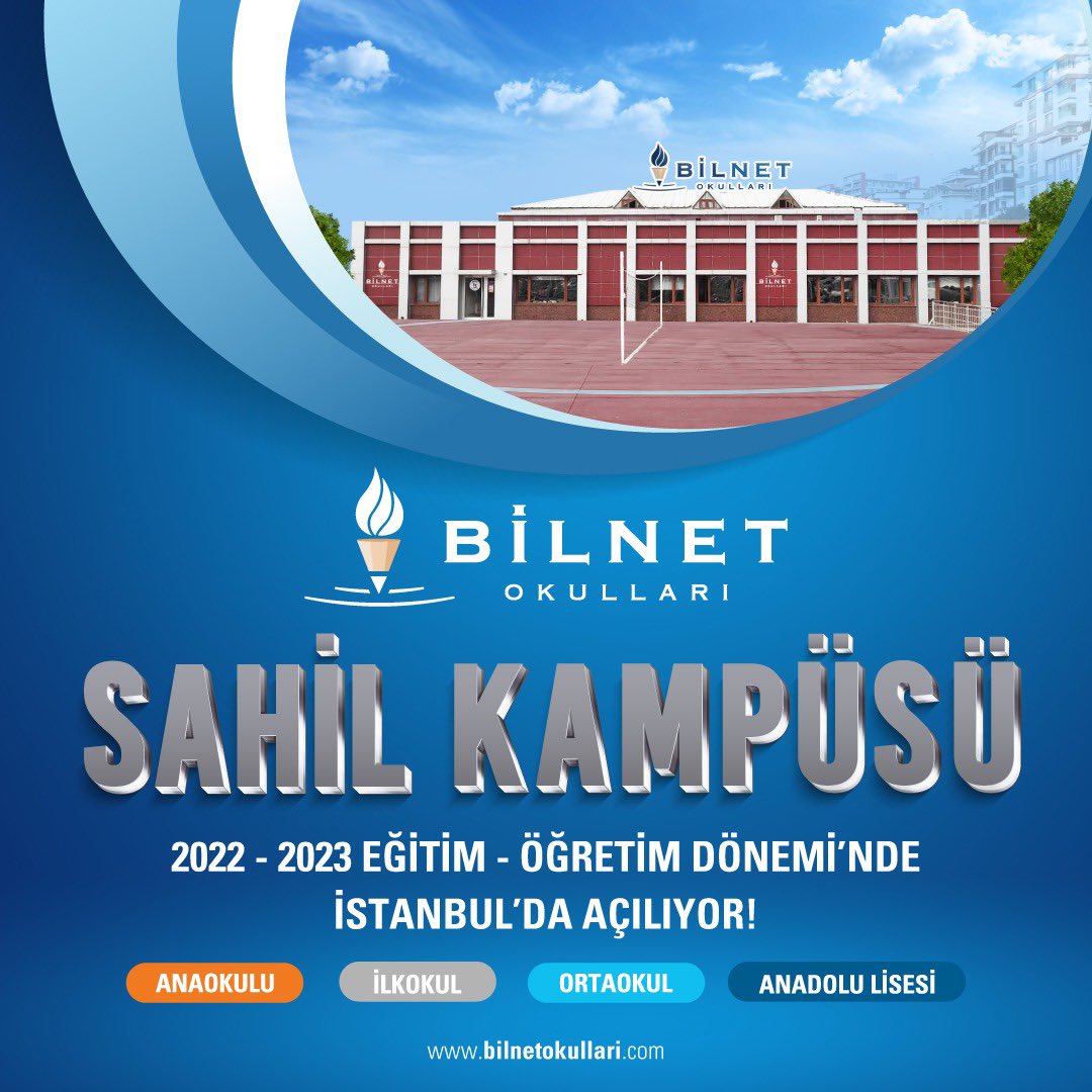 Bilnet Okulları olarak Ankara’da 4. Kampüsümüz  Çayyolu, Yenimahalle ve Mogan dan sonra Eryaman’da Anaokulu ve İlköğretim Okuluyla; istanbul’da 6. Kampüsümüz Çamlıca, Kartal, Beylikdüzü, Atakent, Avcılar dan sonra Küçükçekmece Sahil kampüsü Eğitim öğretim hayatına başlıyor.