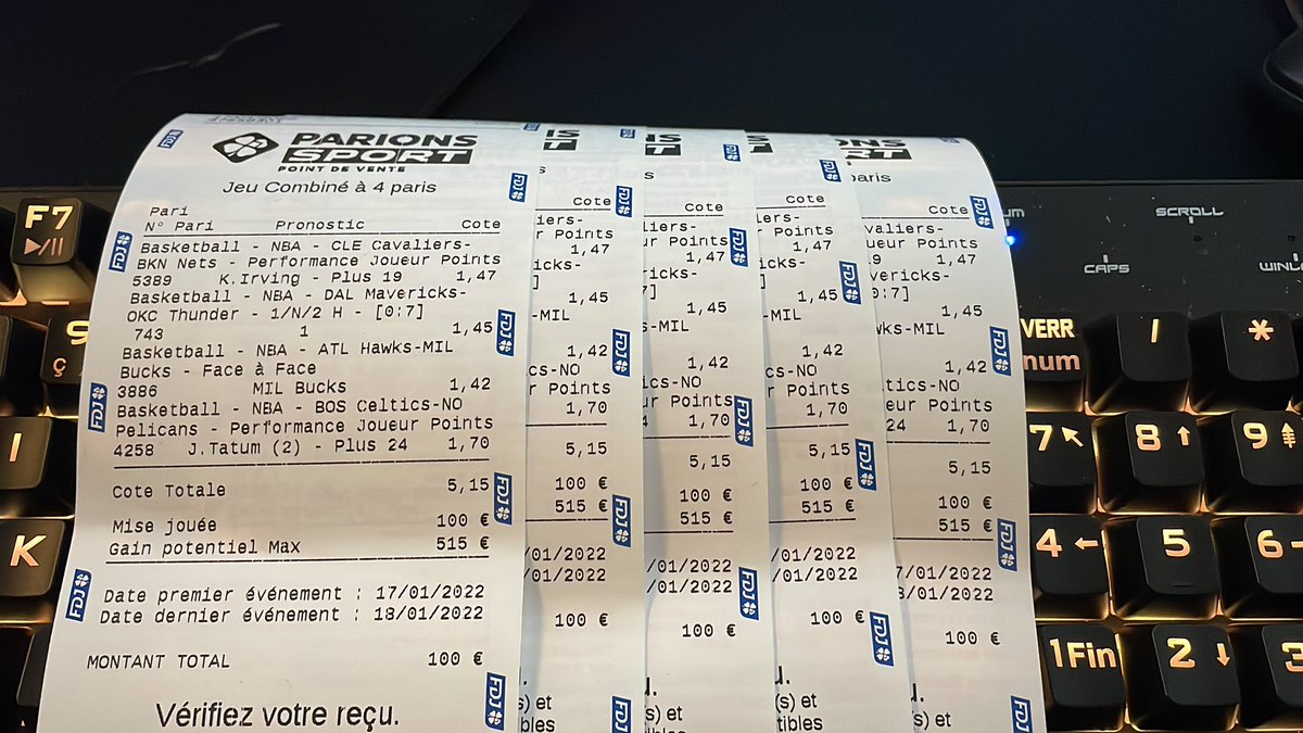 Voici mes matchs pour ce soir #MLKDay 

🎯 K.Irving 20pts ou +
🎯 J.Tatum 25pts ou +
🎯 Milwaukee Bucks vainqueur 
🎯 Dallas Mavericks gagne de 8 ou +

 Une cote de 5.15, j’offre 5% des gains à une personne qui RT ♻️

#nba 
#teamparieur