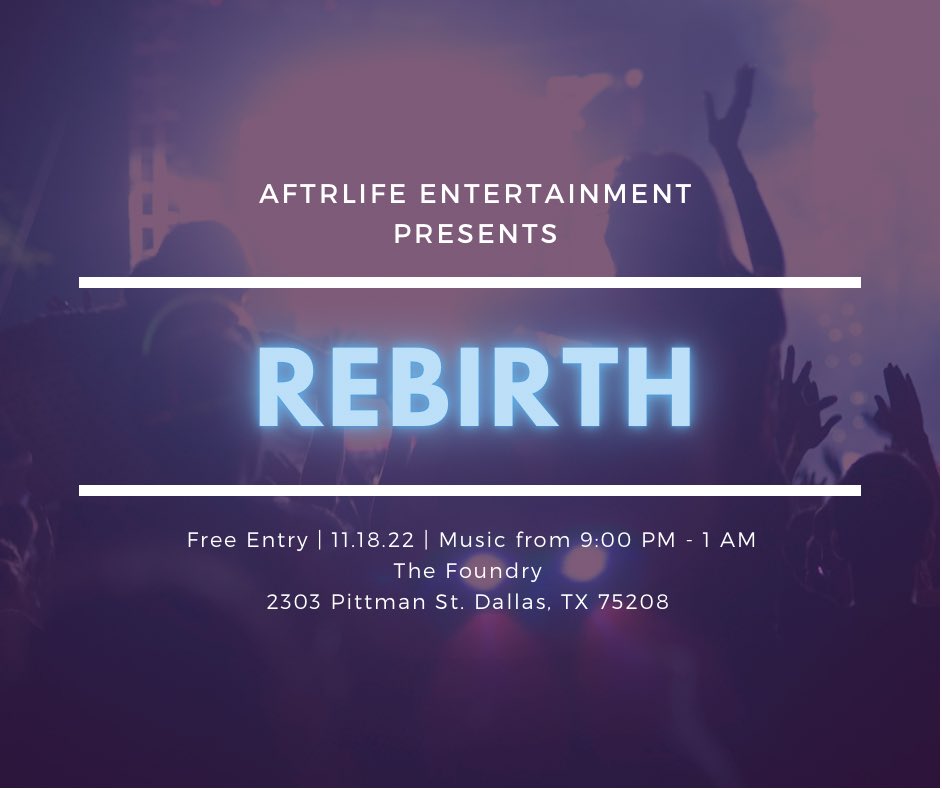 Who’s coming out and continuing our Rebirth series with us?? 👀🔥

Last weeks vibes were killer so we are hyped to see everyone again!