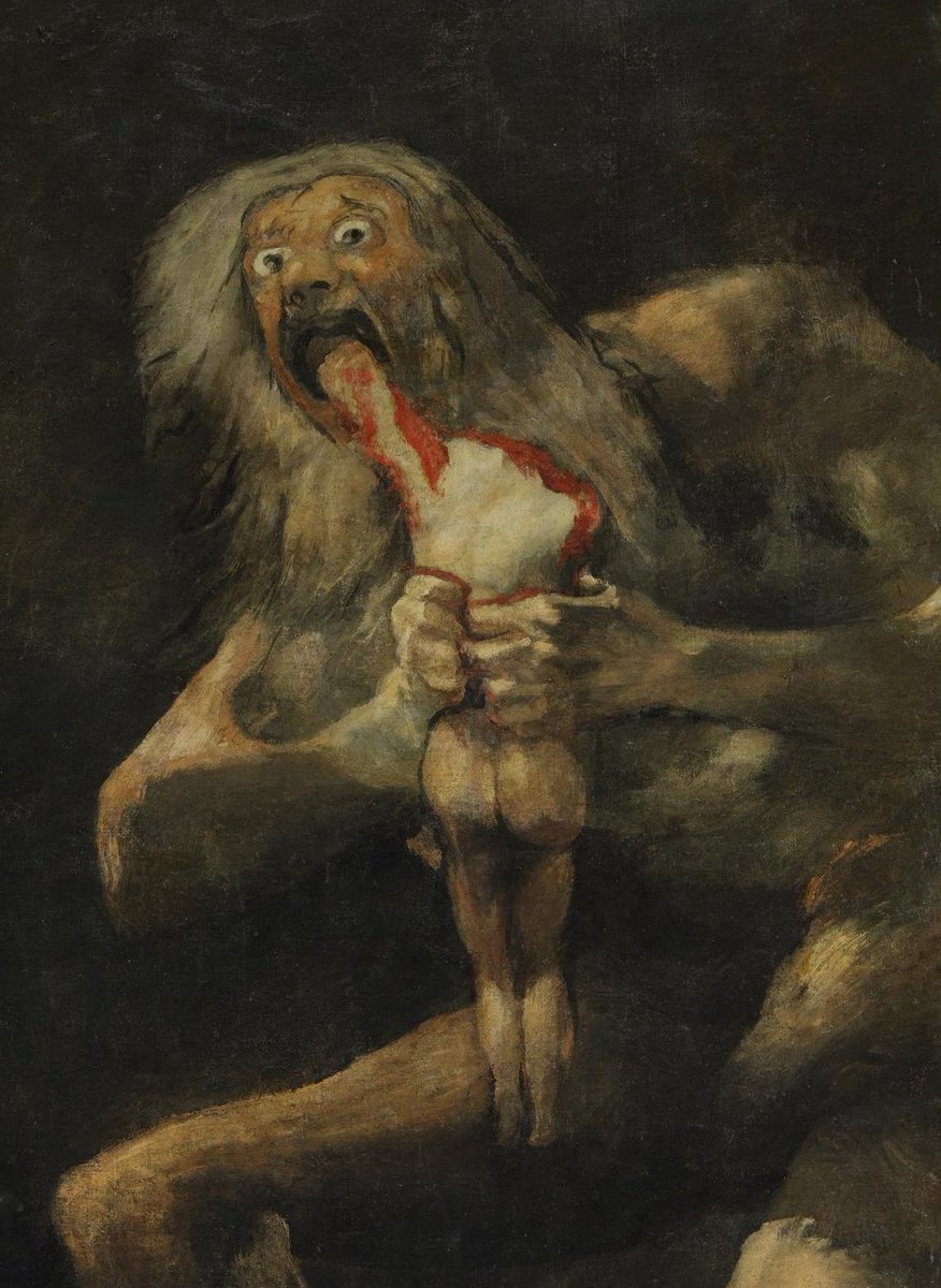 RT @solisolsoli: Saturn Devouring His Son, 1819-23, by Francisco Goya (detail) https://t.co/JtjCoA3mF8